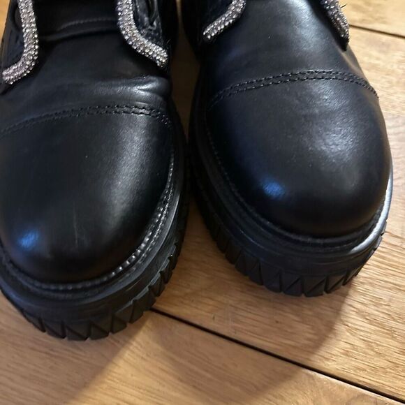 Schutz amirah black leather boots shimmer nwot 7.5 - Picture 3 of 10